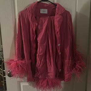 Two-Piece Pink Party Double Pajama Set